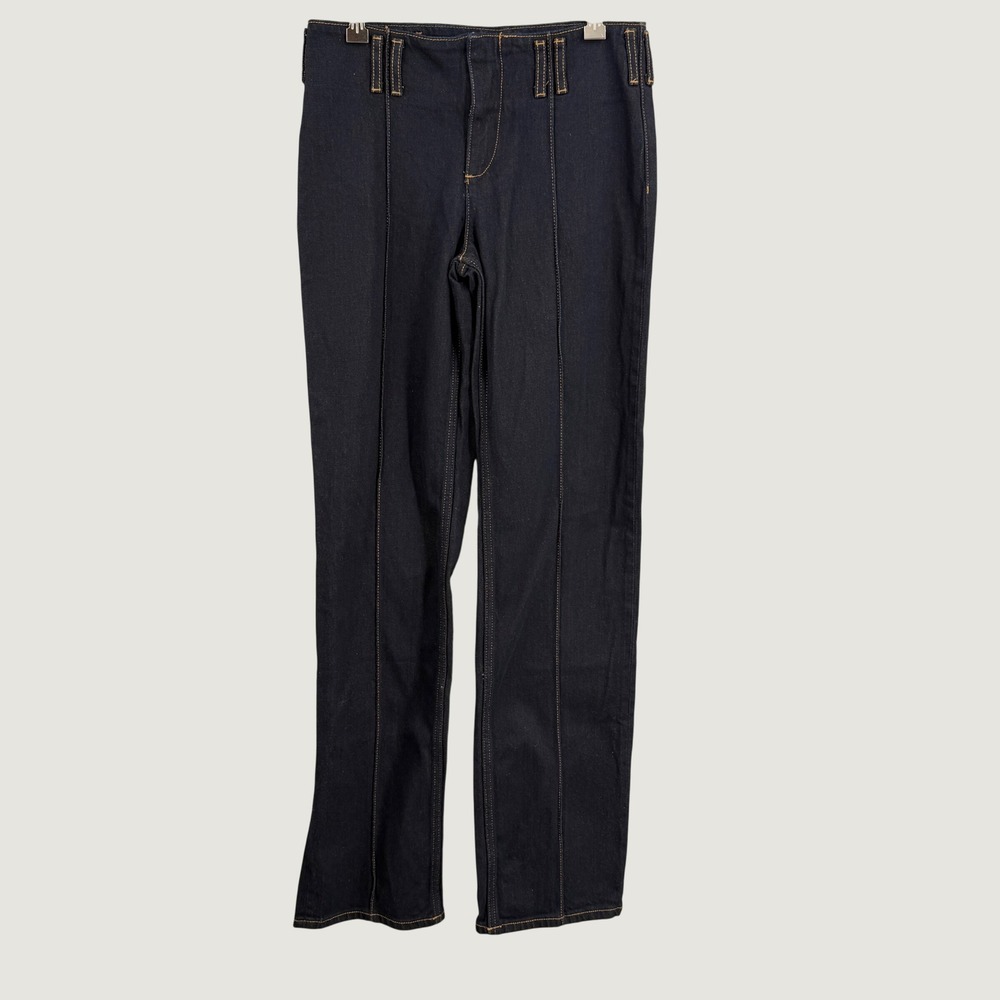 Eckhaus Latta x Mango Jeans Size 4 Dark Indigo Blue Seamed Straight Leg Denim